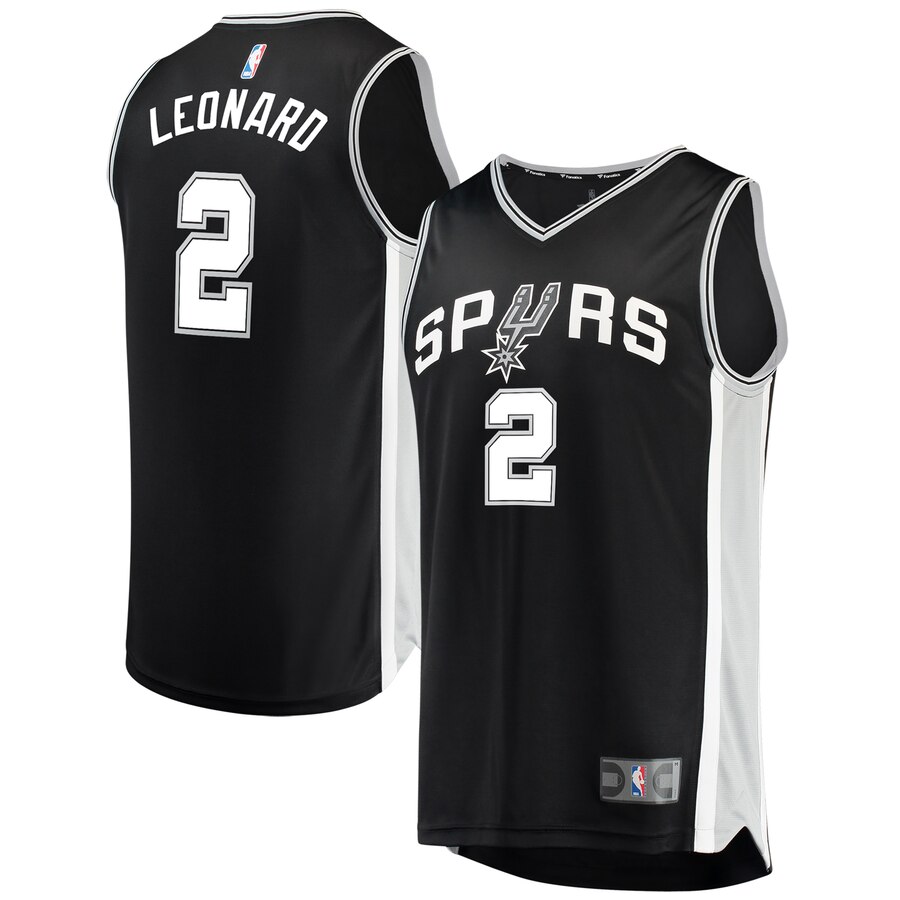 Kawhi Leonard San Antonio Spurs Youth Fast Break Replica Basketball Jersey Black - Icon Edition