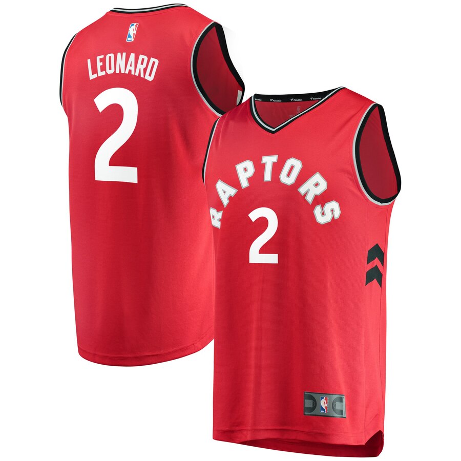 Alternative view of Kawhi Leonard Toronto Raptors Fanatics Branded Youth Fast Break Replica Basketball Jersey Red - Icon Edition