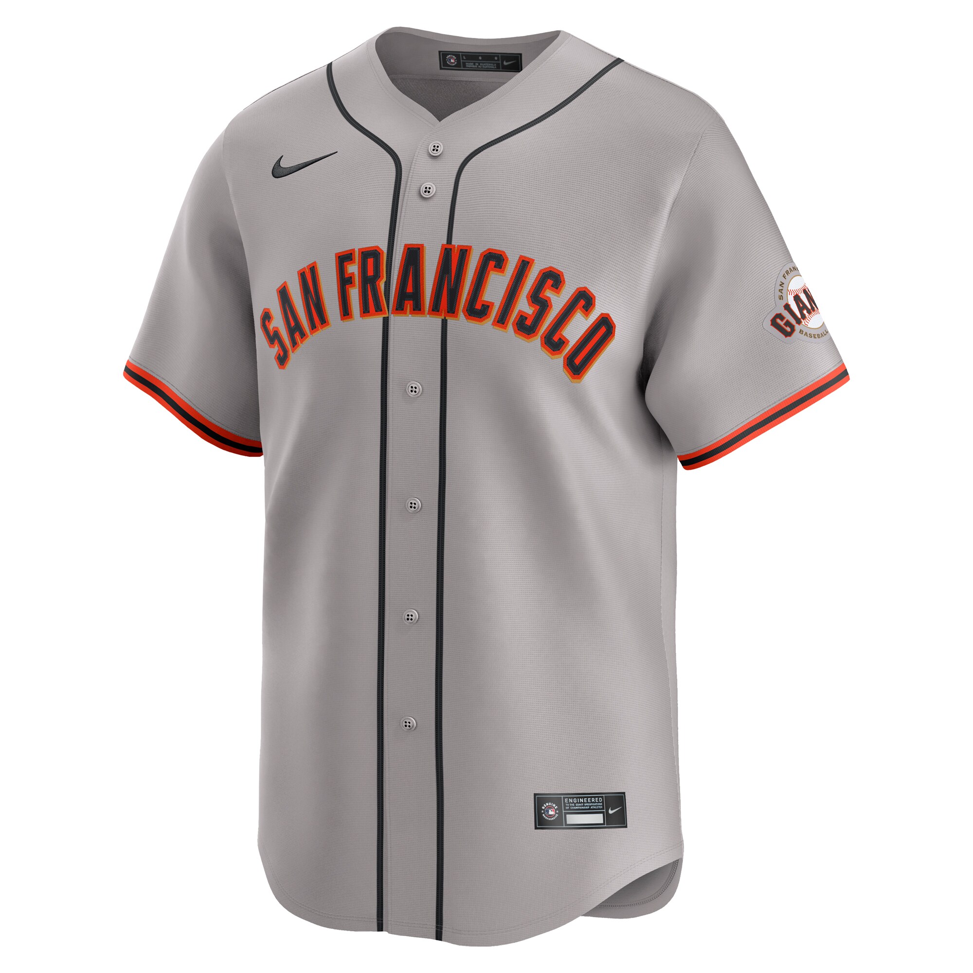 Alternative view of Keaton Winn San Francisco Giants Away Limited Player Baseball Jersey - Gray
