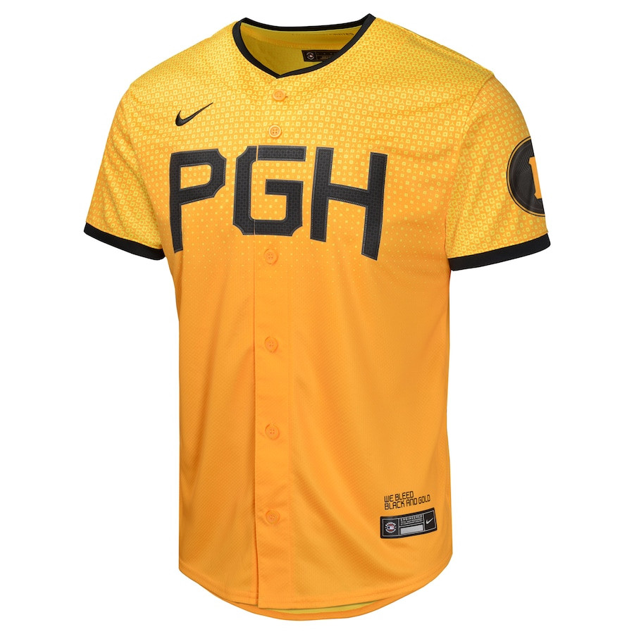 Alternative view of Ke'Bryan Hayes 13 Pittsburgh Pirates City Connect Limited YOUTH Baseball Jersey - Gold 
