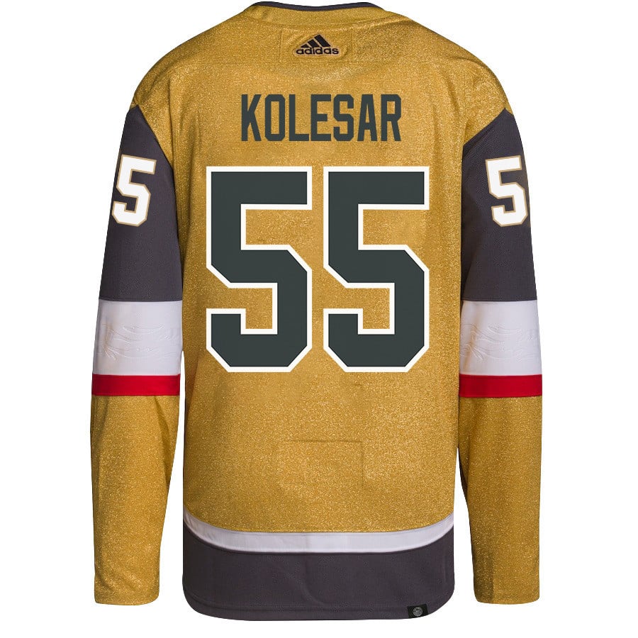 Alternative view of Keegan Kolesar 55 Vegas Golden Knights Stanley Cup 2023 Final Patch Home Breakaway Men Hockey Jersey - Gold - JS605 