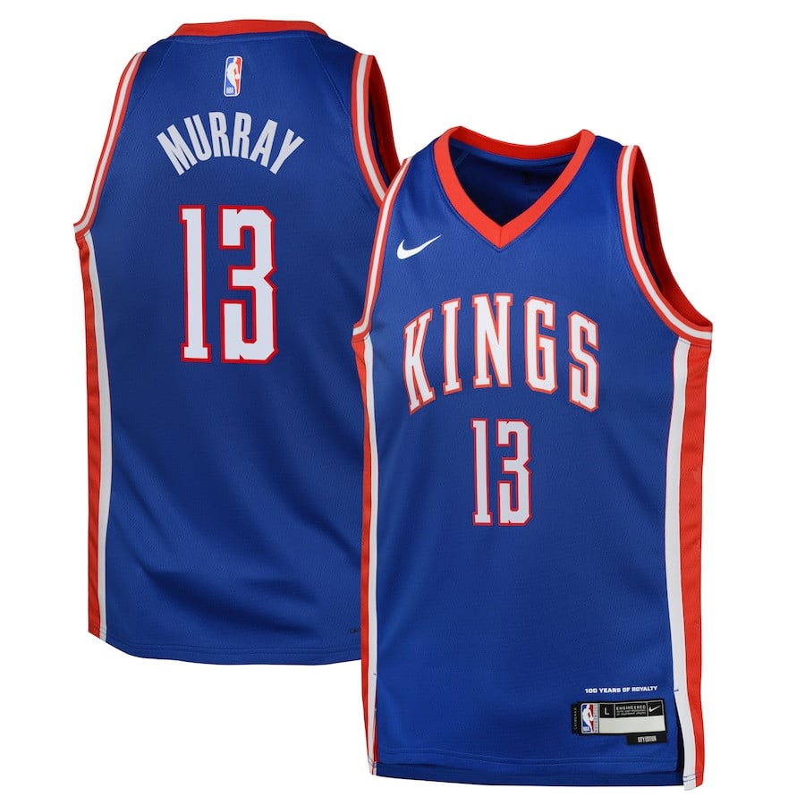 Keegan Murray 13 Sacramento Kings 2024/25 Swingman Player YOUTH Basketball Jersey - City Edition - Blue - JS926 