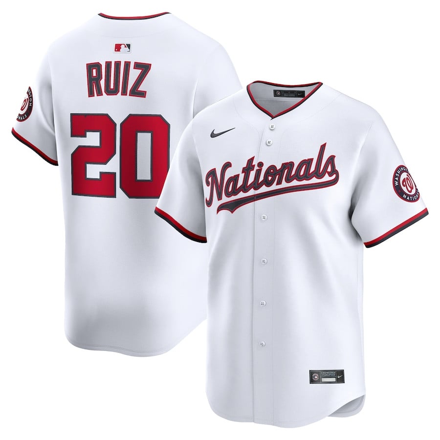 Keibert Ruiz 20 Washington Nationals Alternate Limited Player MMen Baseball Jersey - White - JS786 