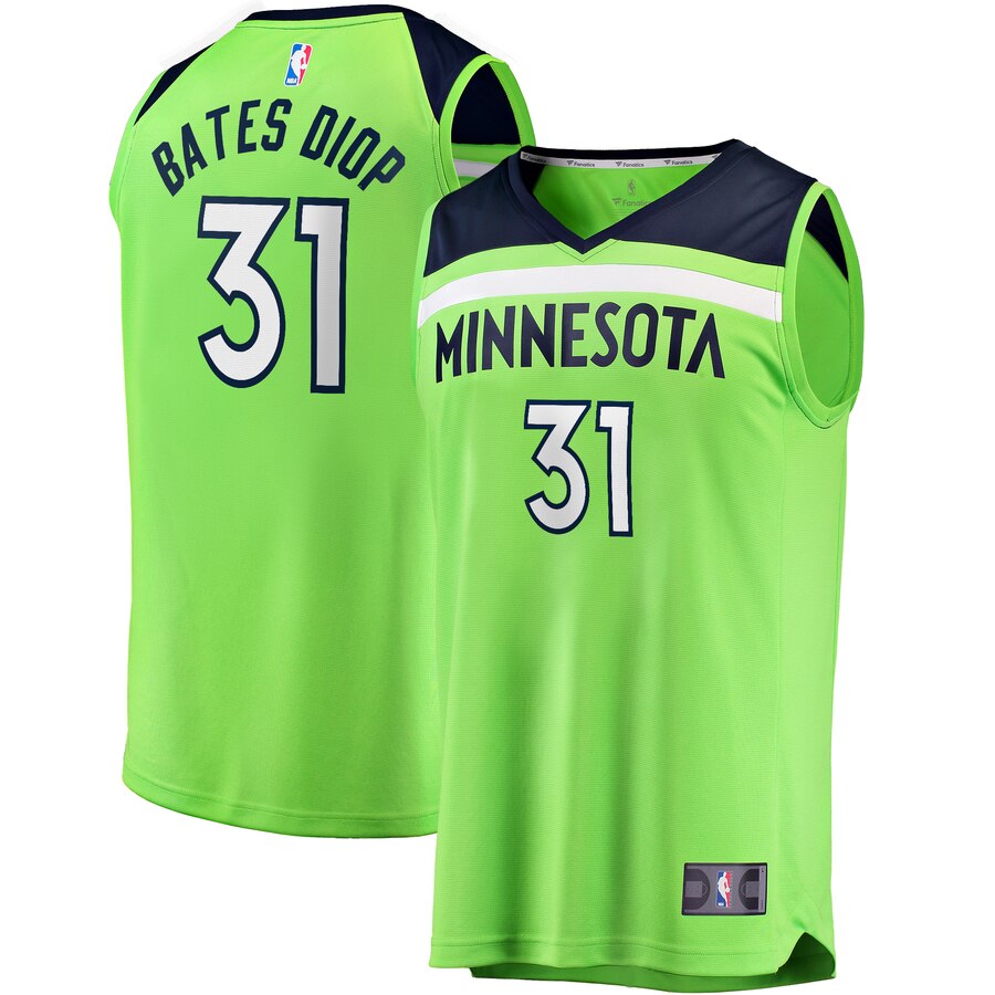 Keita Bates-diop Minnesota Timberwolves Fanatics Branded Fast Break Replica Player Basketball Jersey – Statement Edition – Green