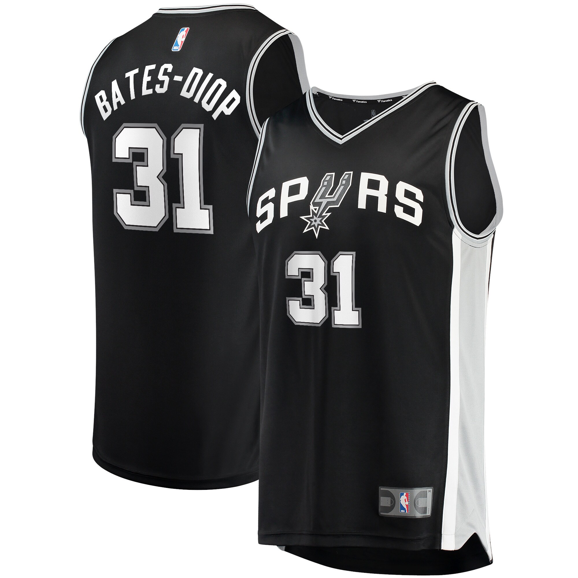 Keita Bates-diop San Antonio Spurs Fanatics Branded Youth 2021/22 Fast Break Replica Basketball Jersey - Icon Edition - Black