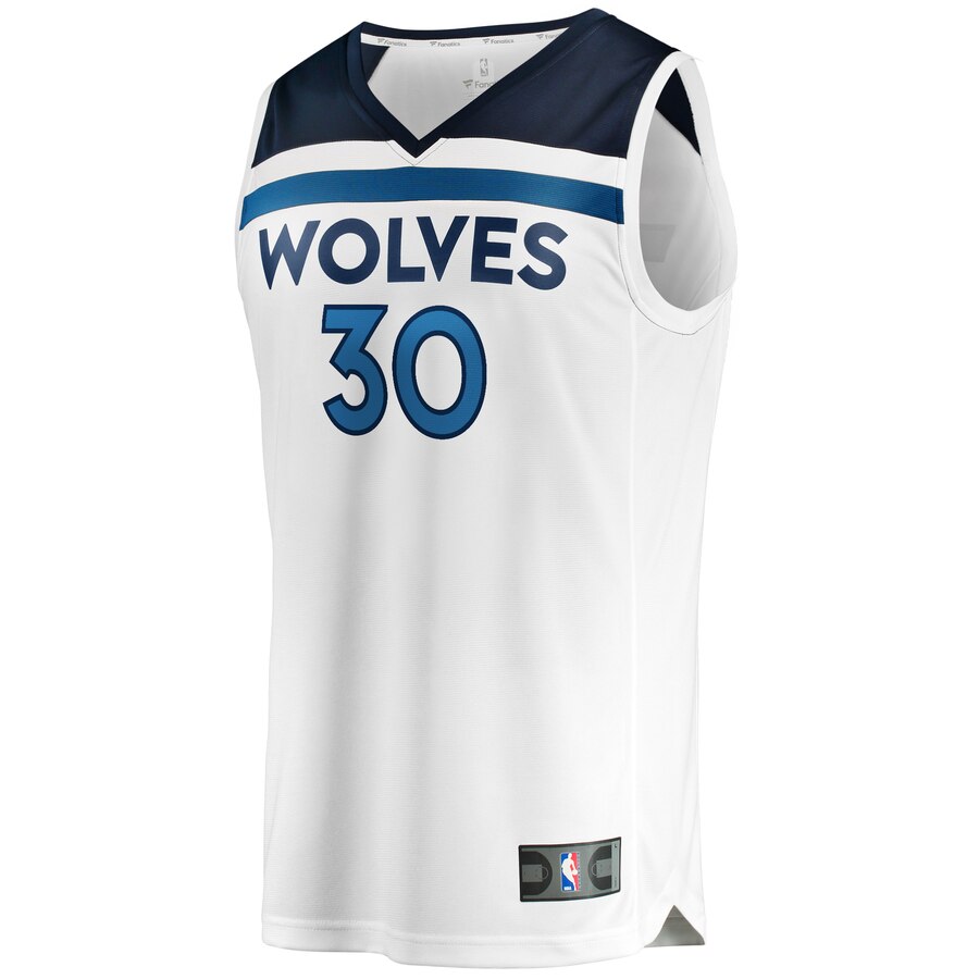Alternative view of Kelan Martin Minnesota Timberwolves Fanatics Branded Fast Break Player Basketball Jersey – Association Edition – White