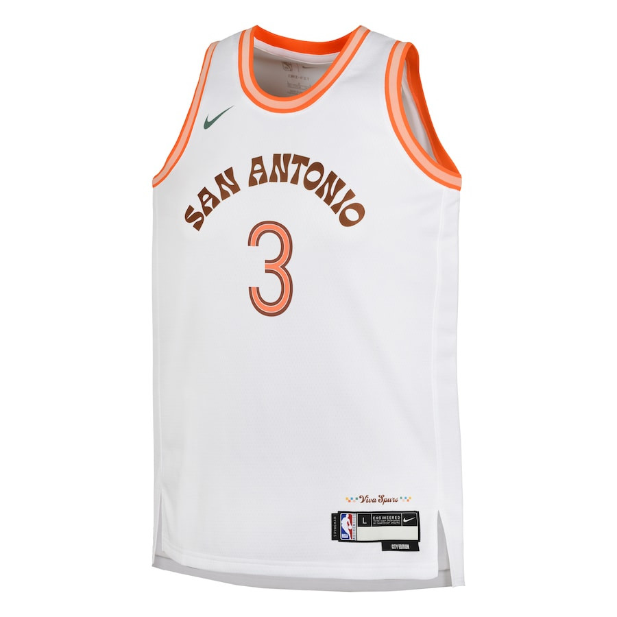 Alternative view of Keldon Johnson 3 San Antonio Spurs 2023/24 City Edition Swingman YOUTH Basketball Jersey - White - JS284 