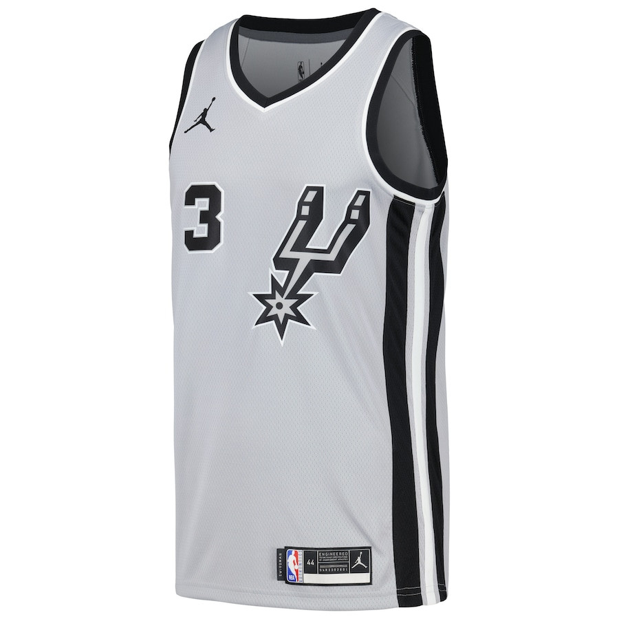 Alternative view of Keldon Johnson 3 San Antonio Spurs Swingman Men Basketball Jersey - Statement Edition - Silver - JS533 
