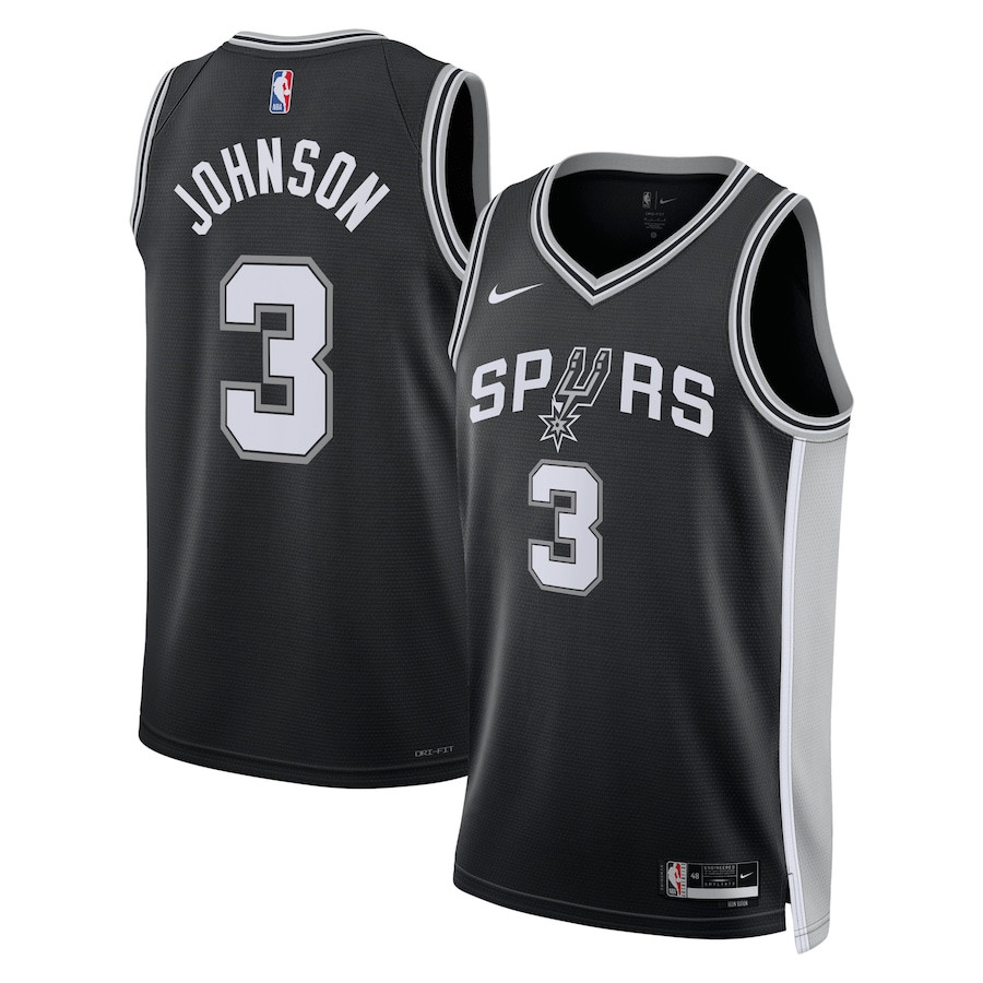 Keldon Johnson 3 San Antonio Spurs Unisex Swingman Basketball Jersey - Icon Edition - Black - JS993 