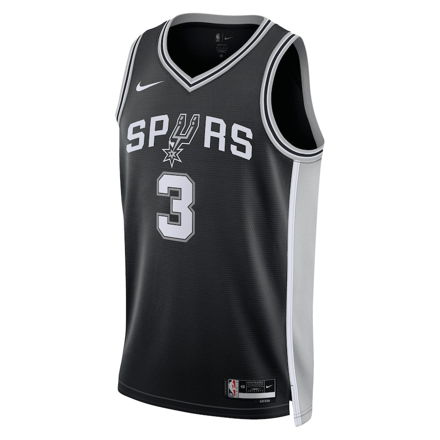 Alternative view of Keldon Johnson 3 San Antonio Spurs Unisex Swingman Basketball Jersey - Icon Edition - Black - JS993 