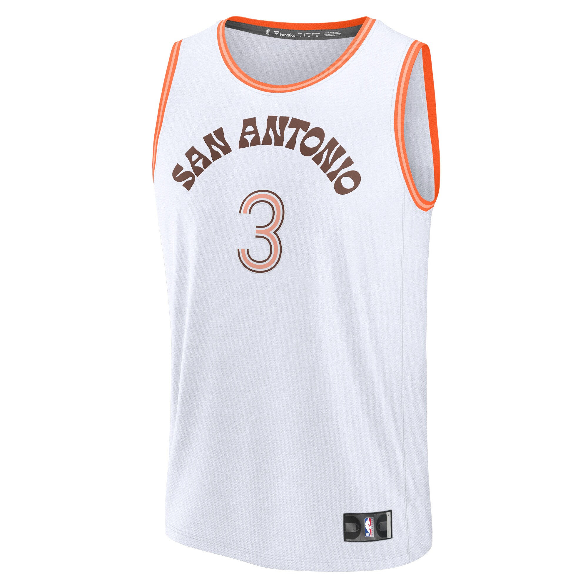 Alternative view of Keldon Johnson San Antonio Spurs Fanatics Fast Break Basketball Jersey - White - City Edition