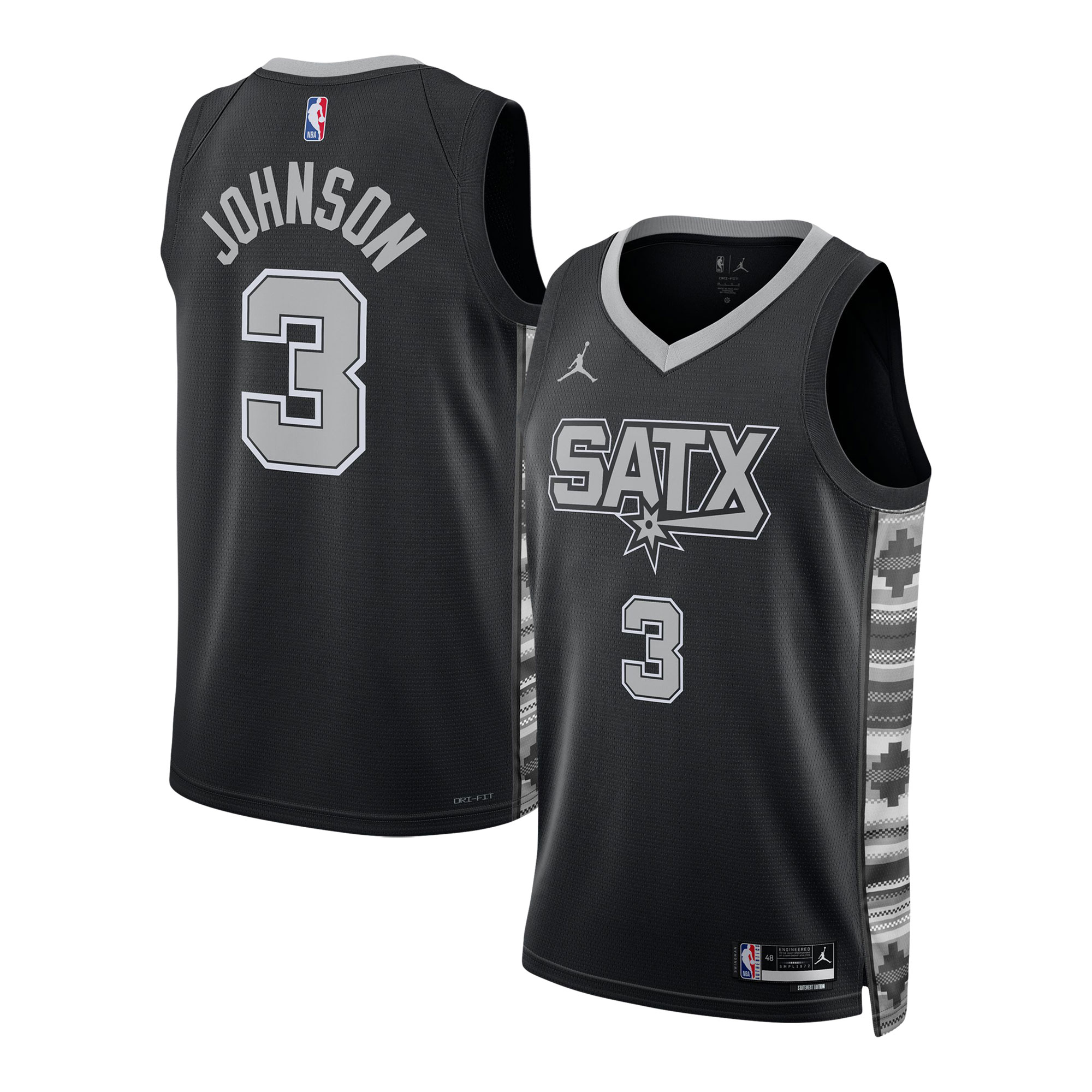 Keldon Johnson San Antonio Spurs Jordan Brand Unisex Swingman Basketball Jersey - Statement Edition - Black