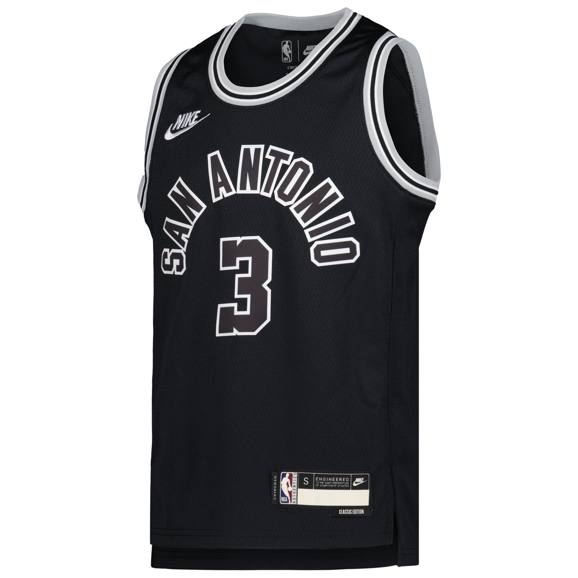 Alternative view of Keldon Johnson San Antonio Spurs Youth 2022/23 Swingman Basketball Jersey – Classic Edition – Black