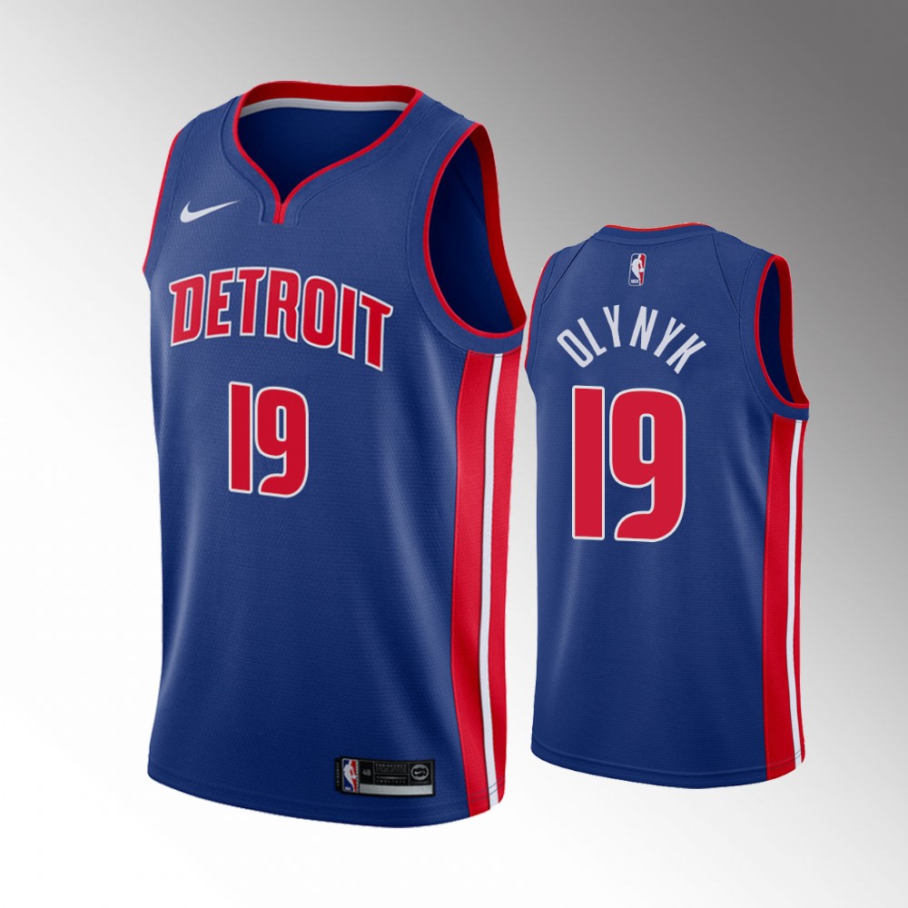 Kelly Olynyk Detroit Pistons 2021 Icon Edition Blue 2021 Trade Basketball Jersey