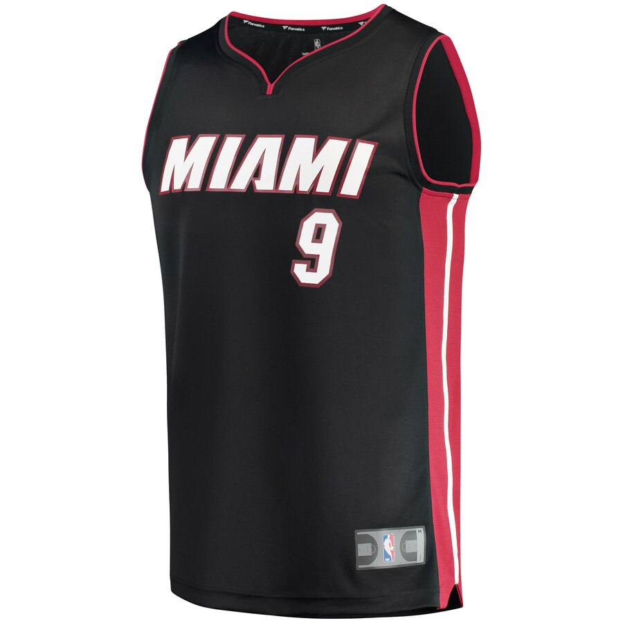 Alternative view of Kelly Olynyk Miami Heat Fanatics Branded Fast Break Replica Basketball Jersey Black - Icon Edition