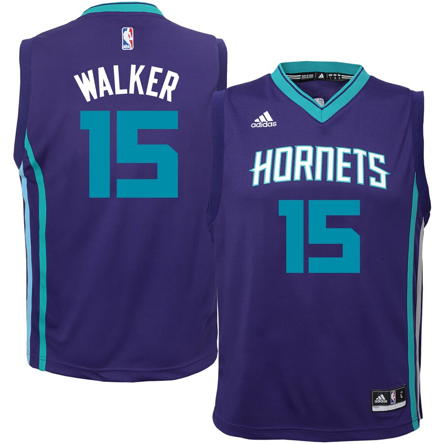 Kemba Walker Charlotte Hornets Adidas Youth Replica Basketball Jersey - Purple
