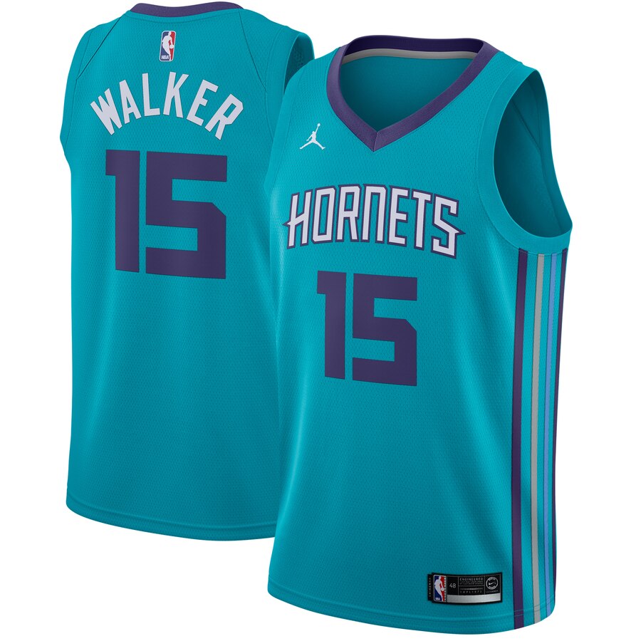 Kemba Walker Charlotte Hornets Jordan Brand Swingman Basketball Jersey Teal - Icon Edition