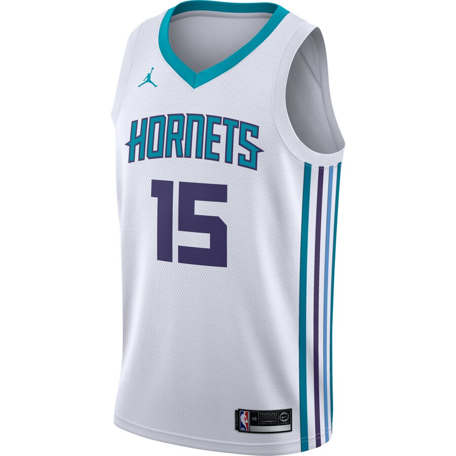 Alternative view of Kemba Walker Charlotte Hornets Jordan Brand Swingman Basketball Jersey White - Association Edition