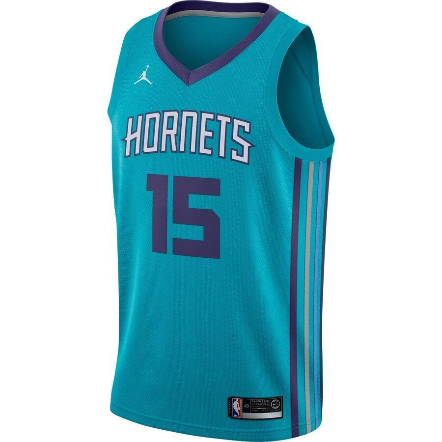Alternative view of Kemba Walker Charlotte Hornets Swingman Basketball Jersey Teal - Icon Edition - JS369 