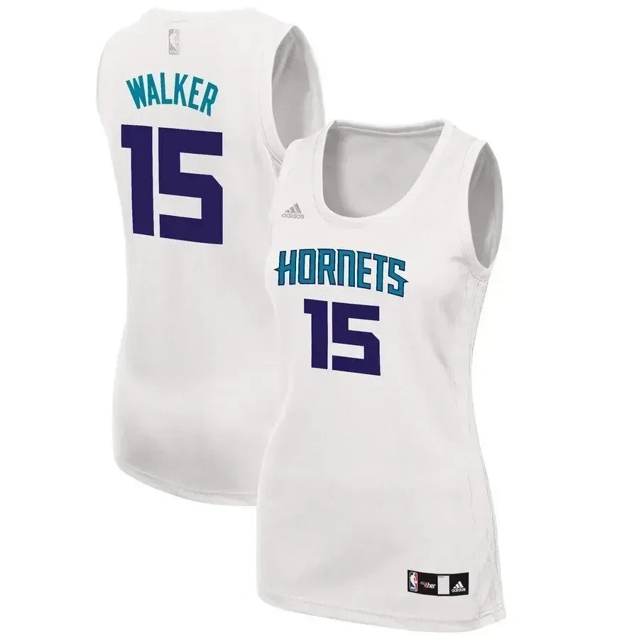 Kemba Walker Charlotte Hornets Women's Fashion Basketball Jersey - White - JS578 