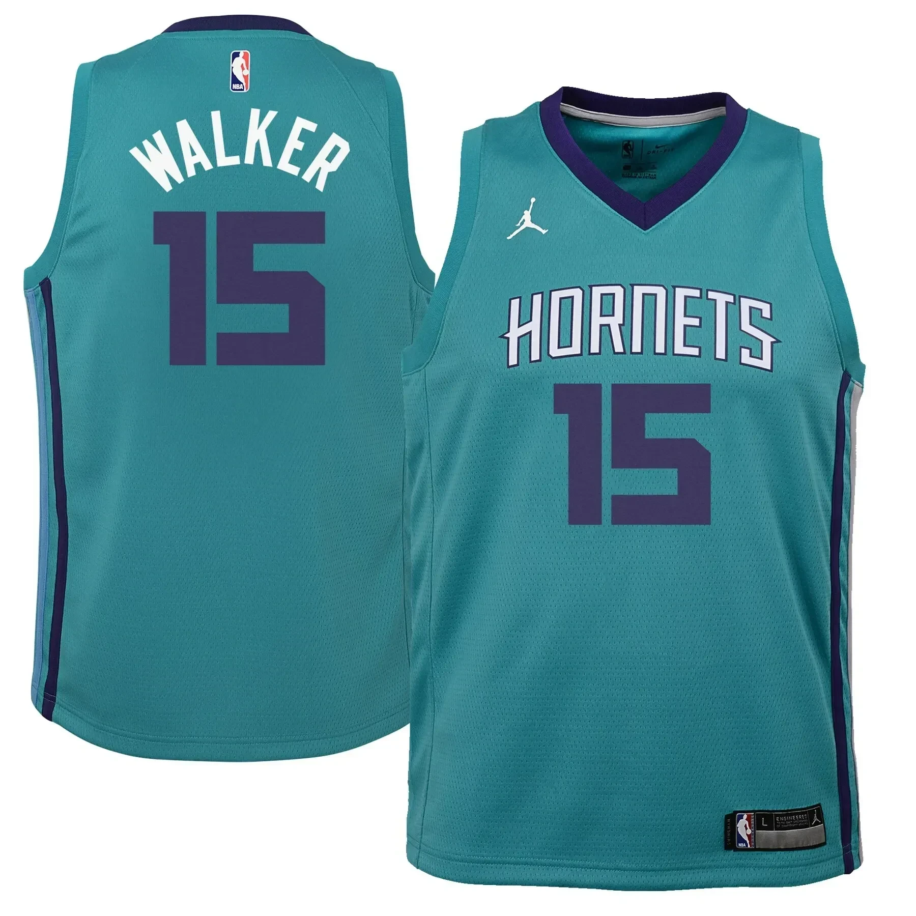 Kemba Walker Charlotte Hornets Youth Swingman Basketball Jersey Teal - Icon Edition - JS403 