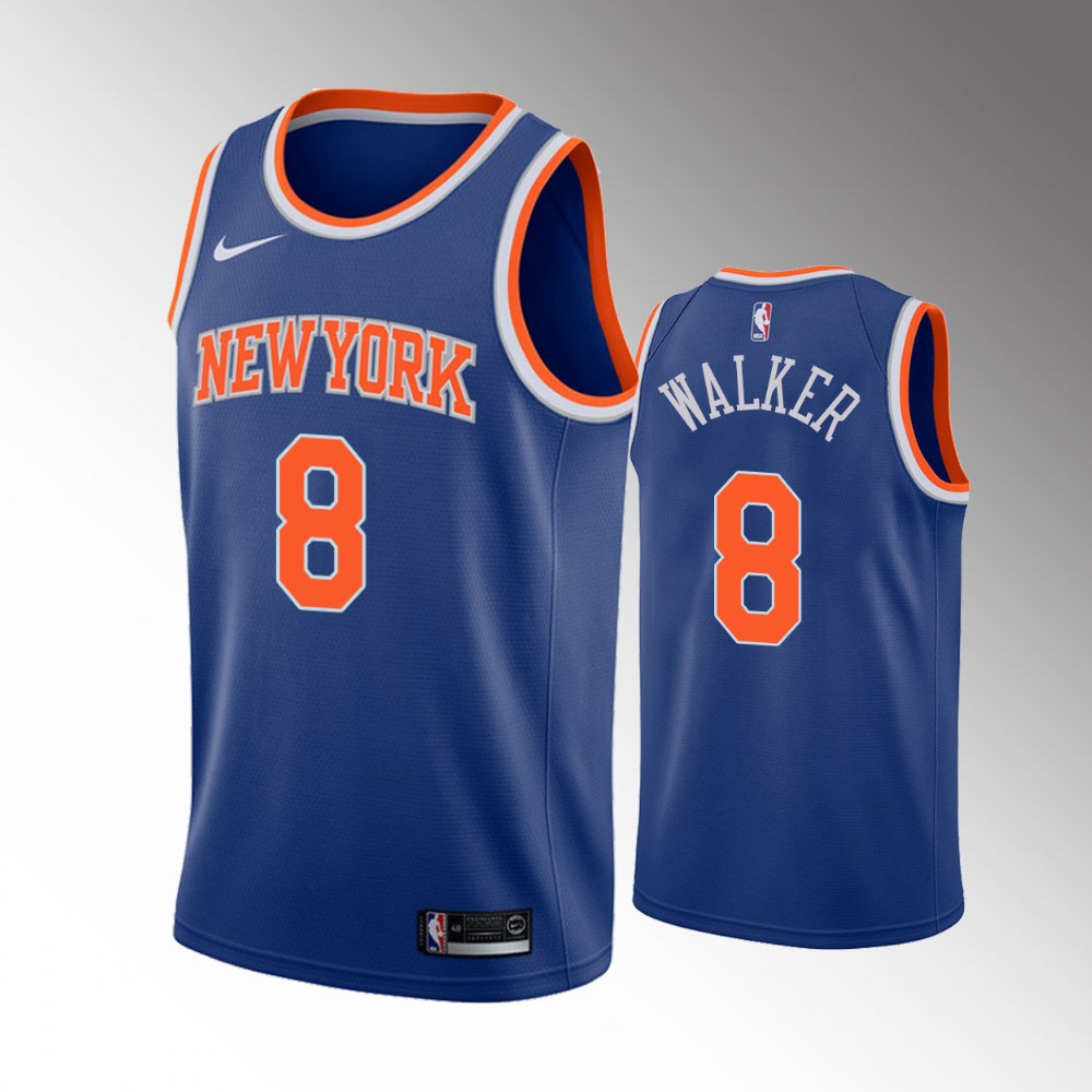 Kemba Walker New York Knicks 2021 Icon Edition Blue 2021 Trade Basketball Jersey