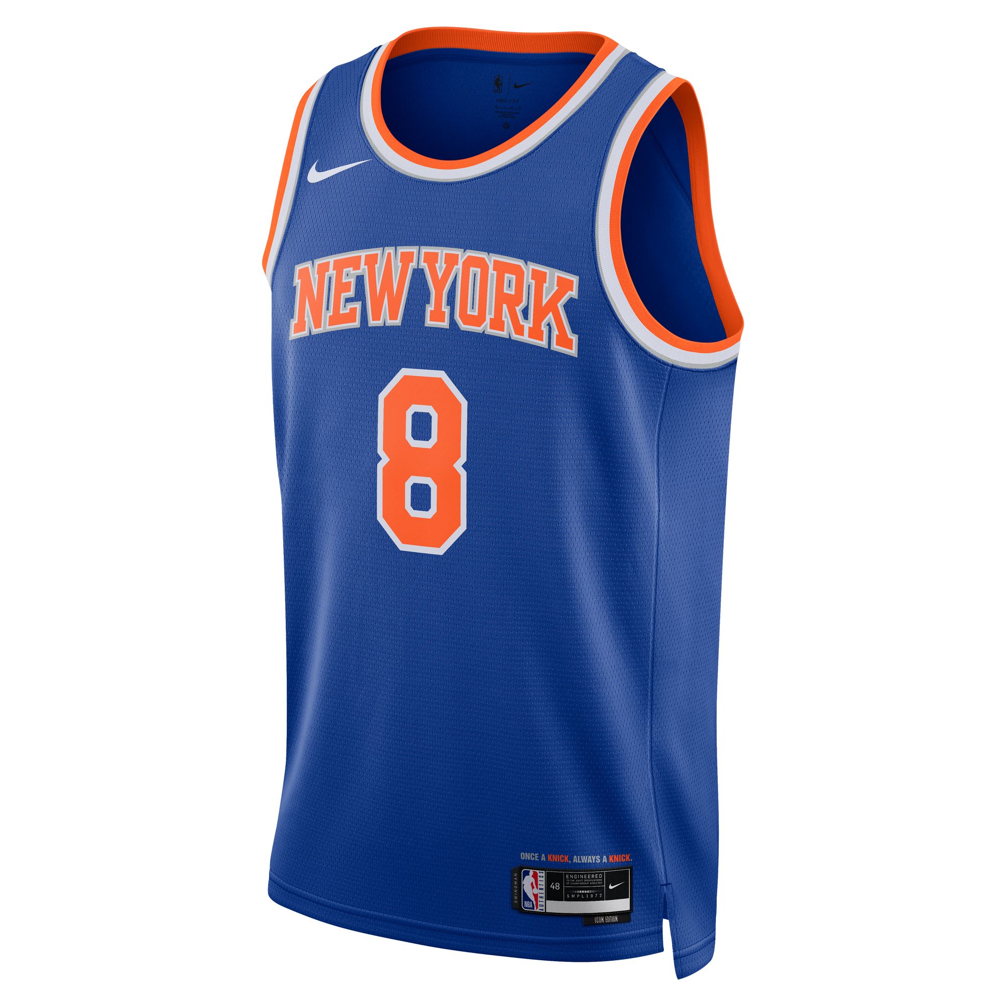Alternative view of Kemba Walker New York Knicks Unisex Swingman Basketball Jersey – Icon Edition – Blue