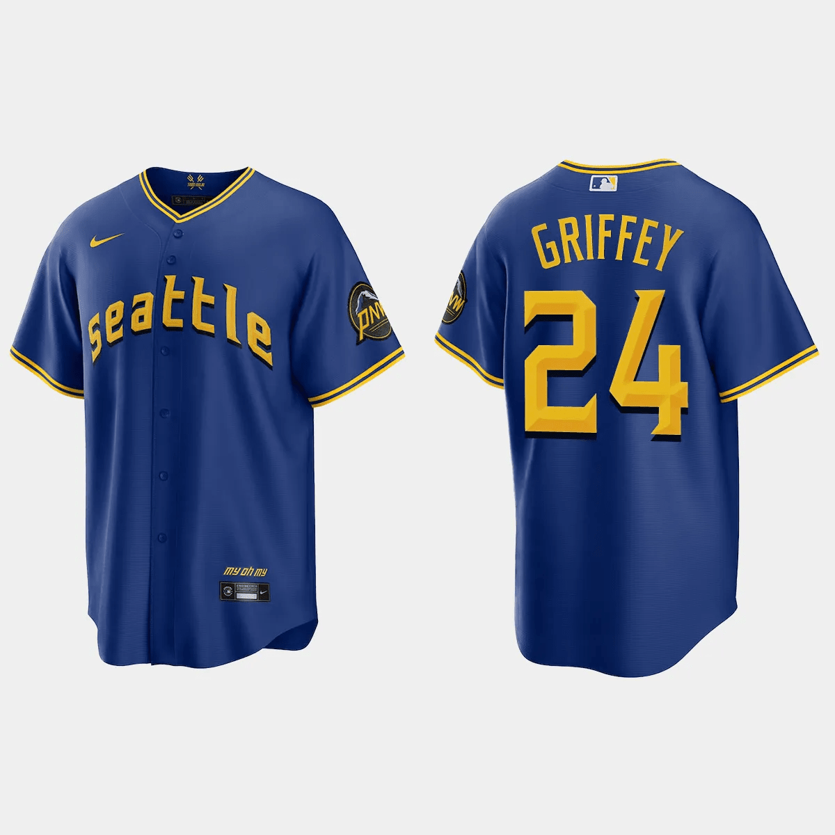Ken Griffey Jr. 24 Seattle Mariners 2023 City Connect Game Baseball Jersey - Royal 