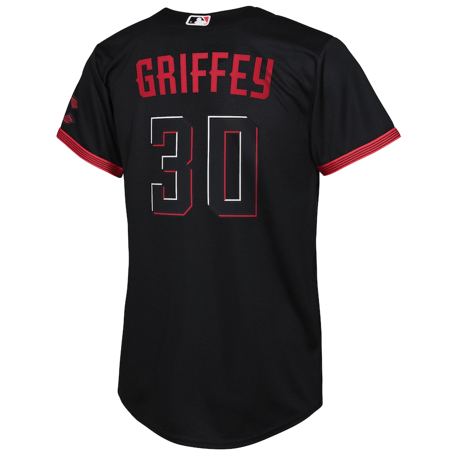 Alternative view of Ken Griffey Jr. 30 Cincinnati Reds Youth 2023 City Connect Jersey - Black