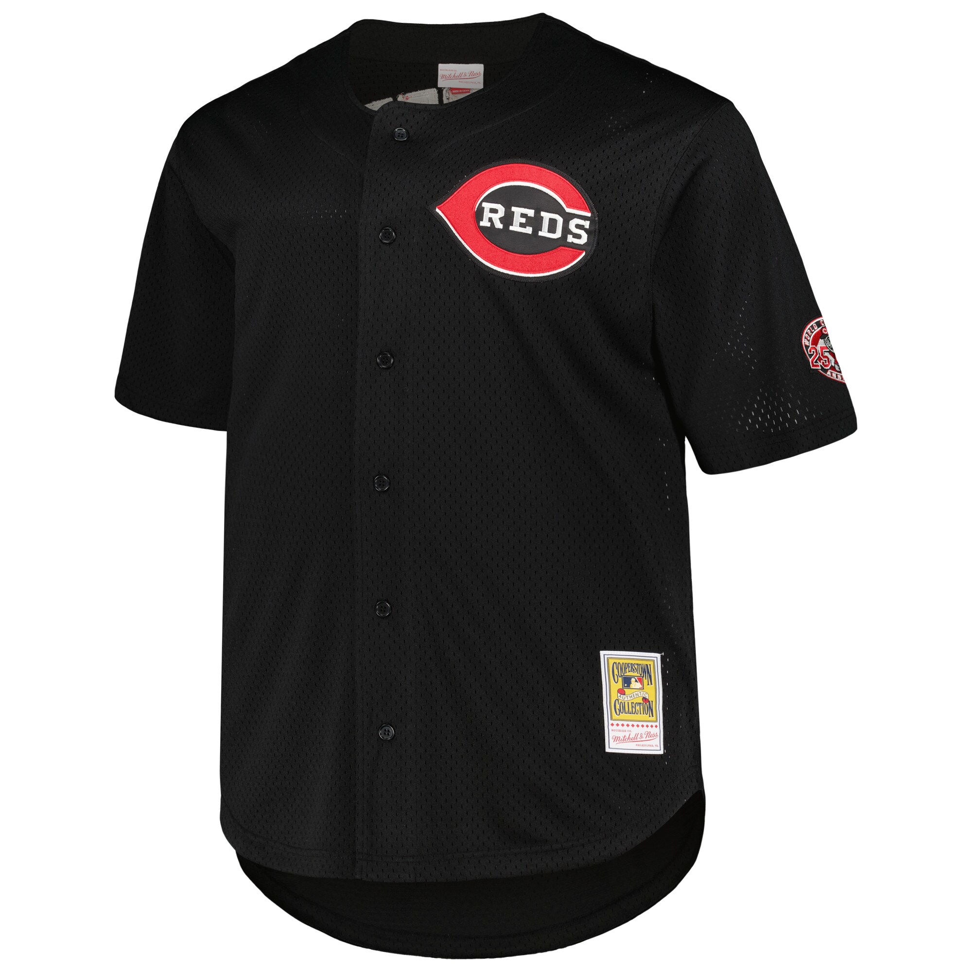 Alternative view of Ken Griffey Jr. Cincinnati Reds Mitchell & Ness Big & Tall Cooperstown Collection Batting Practice Replica Jersey - Black