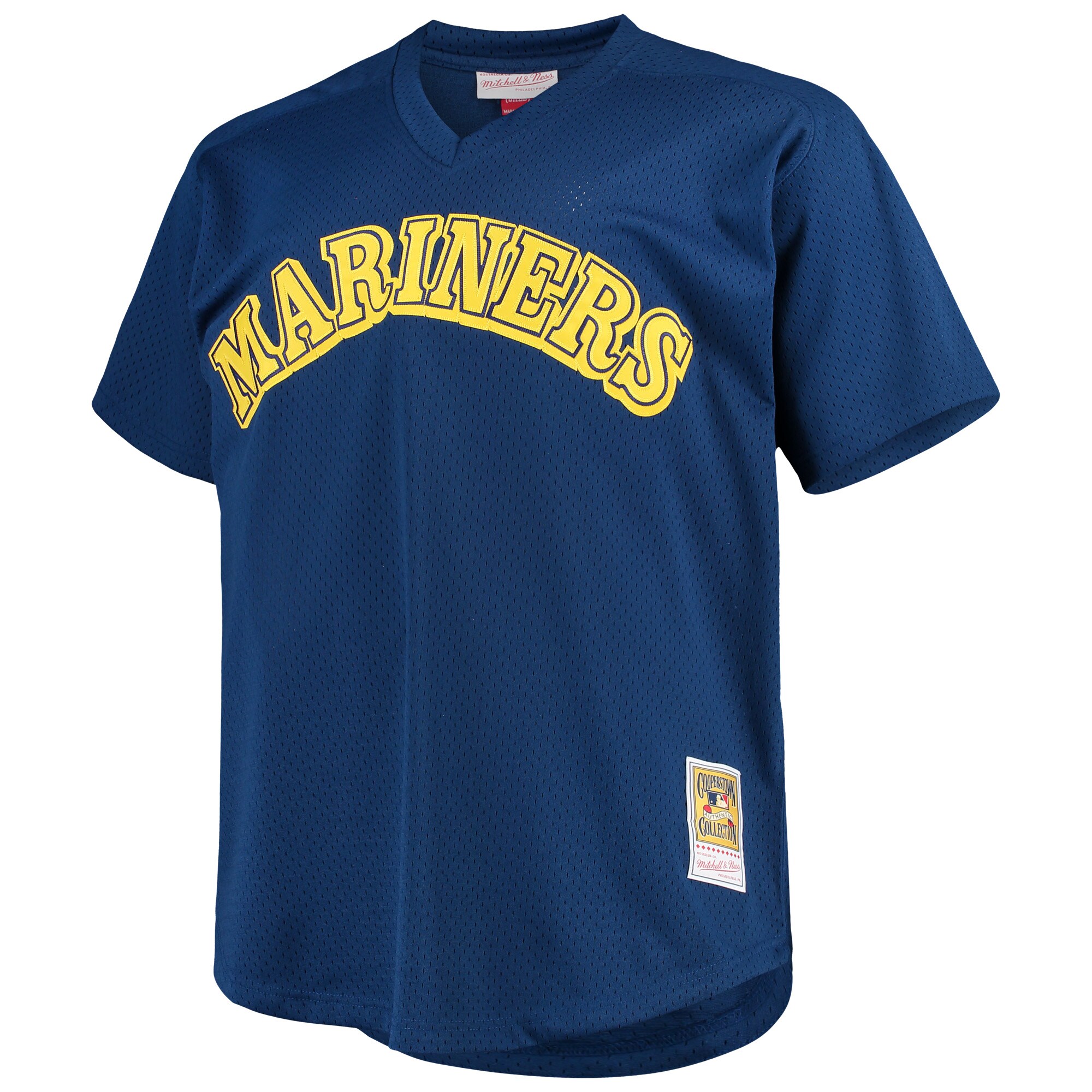 Alternative view of Ken Griffey Jr. Seattle Mariners Mitchell & Ness Big & Tall Cooperstown Collection Mesh Batting Practice Baseball Jersey - Royal
