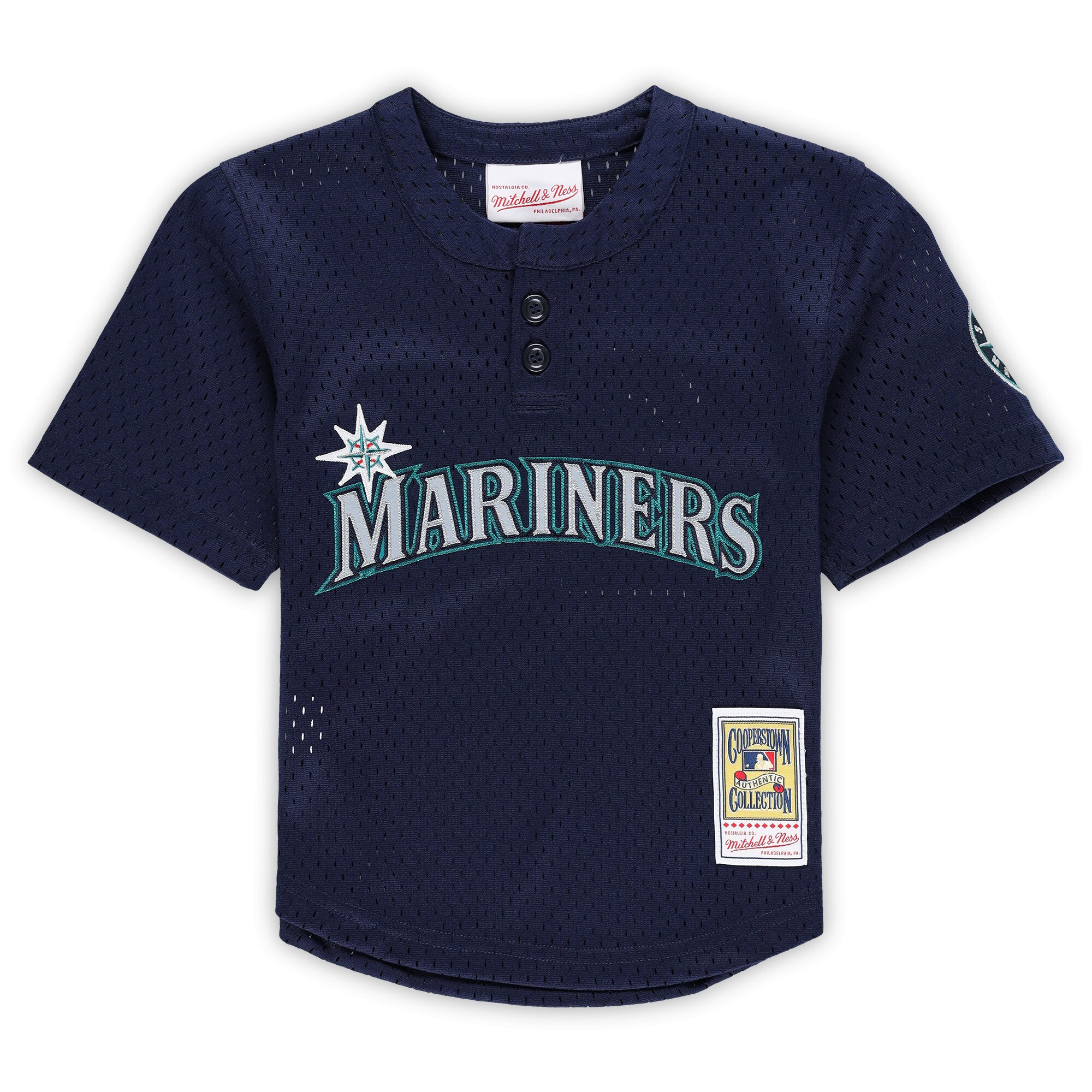 Alternative view of Ken Griffey Jr. Seattle Mariners Mitchell & Ness Toddler Cooperstown CollectionÃƒâ€šÃ‚Â mesh Batting Practice Baseball Jersey - Navy