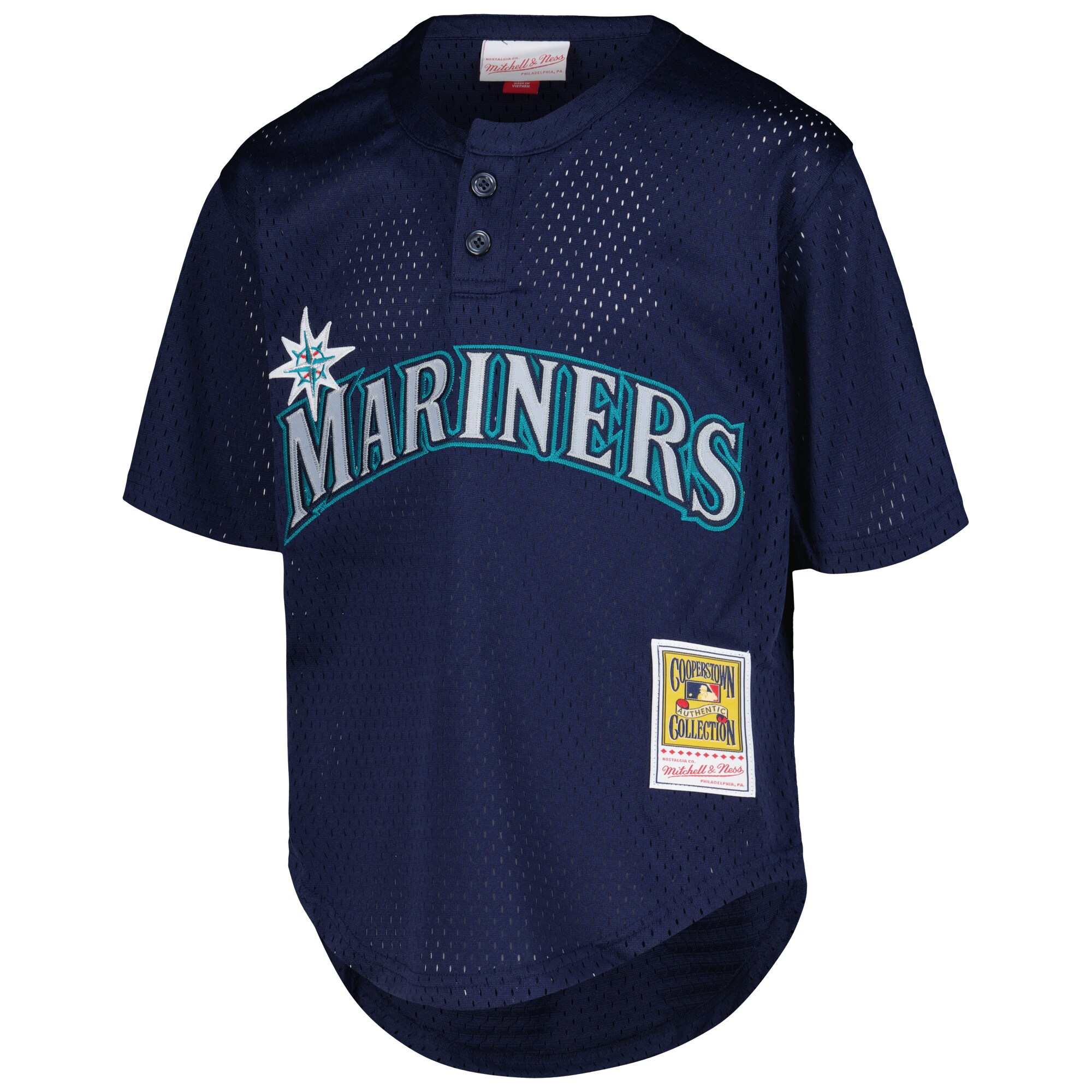 Alternative view of Ken Griffey Jr. Seattle Mariners Mitchell & Ness Youth Cooperstown CollectionÃƒâ€šÃ‚Â mesh Batting Practice Baseball Jersey - Navy