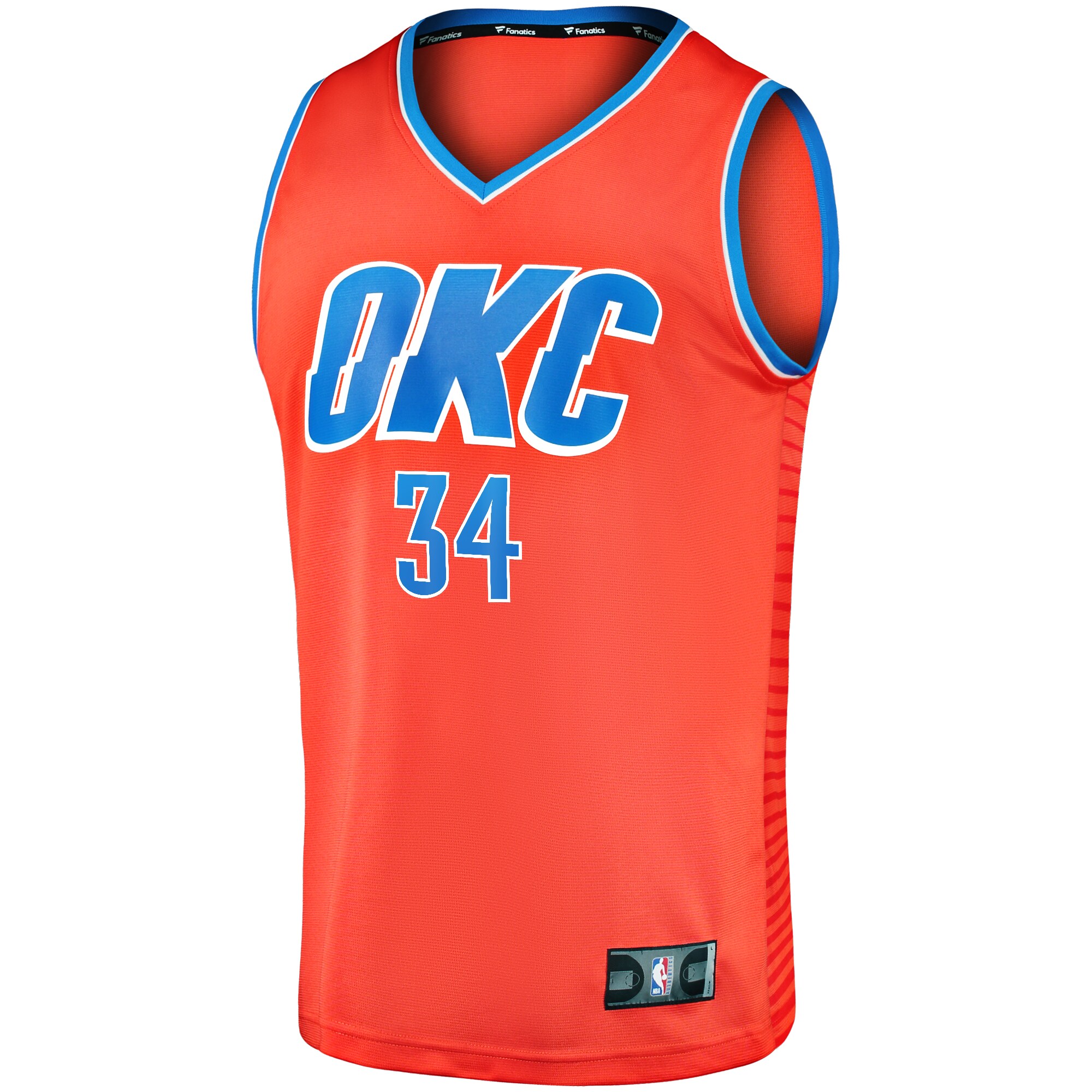 Alternative view of Kenrich Williams Oklahoma City Thunder Fanatics Fast Break Replica Player Basketball Jersey - Statement Edition - Orange