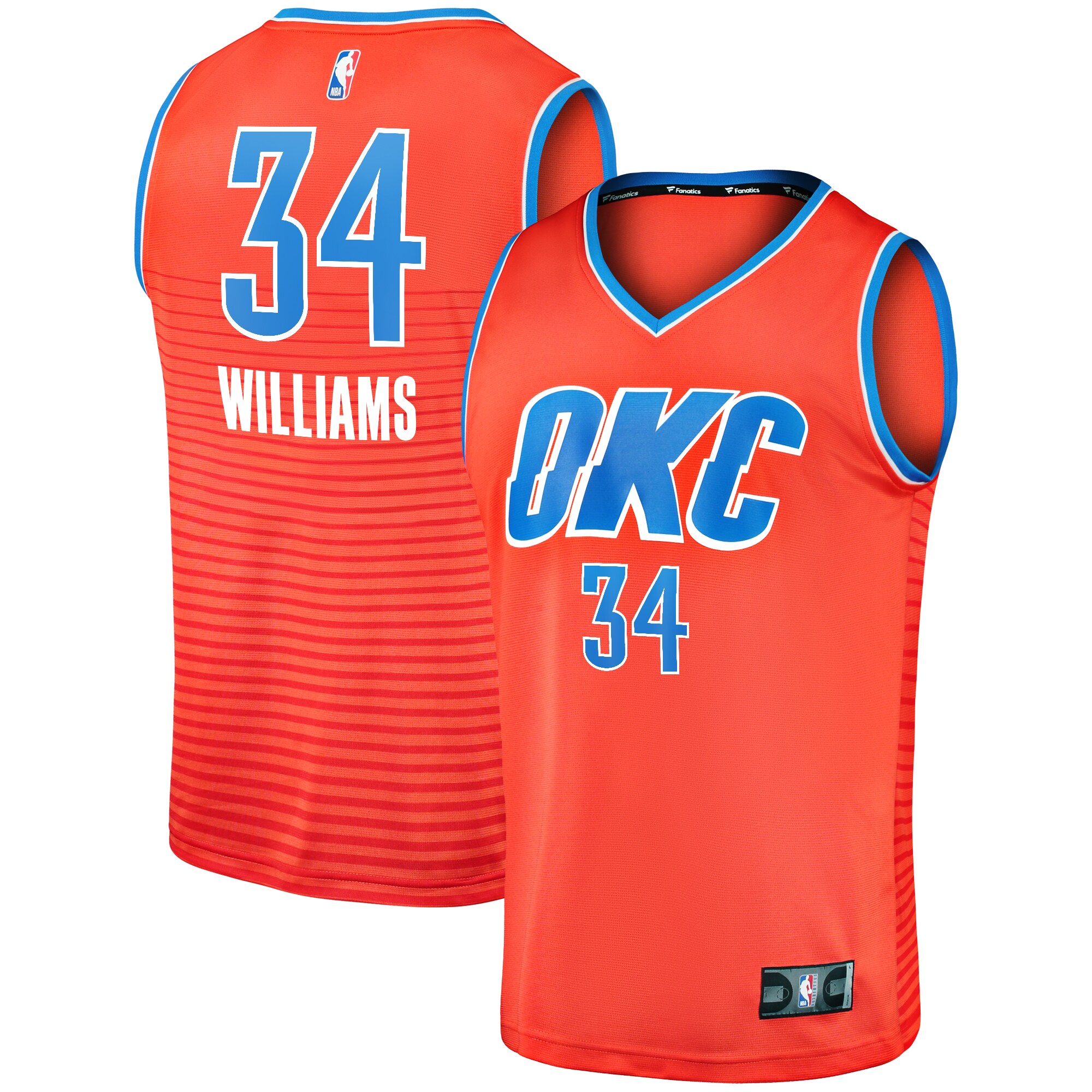 Kenrich Williams Oklahoma City Thunder Fanatics Fast Break Replica Player Basketball Jersey - Statement Edition - Orange