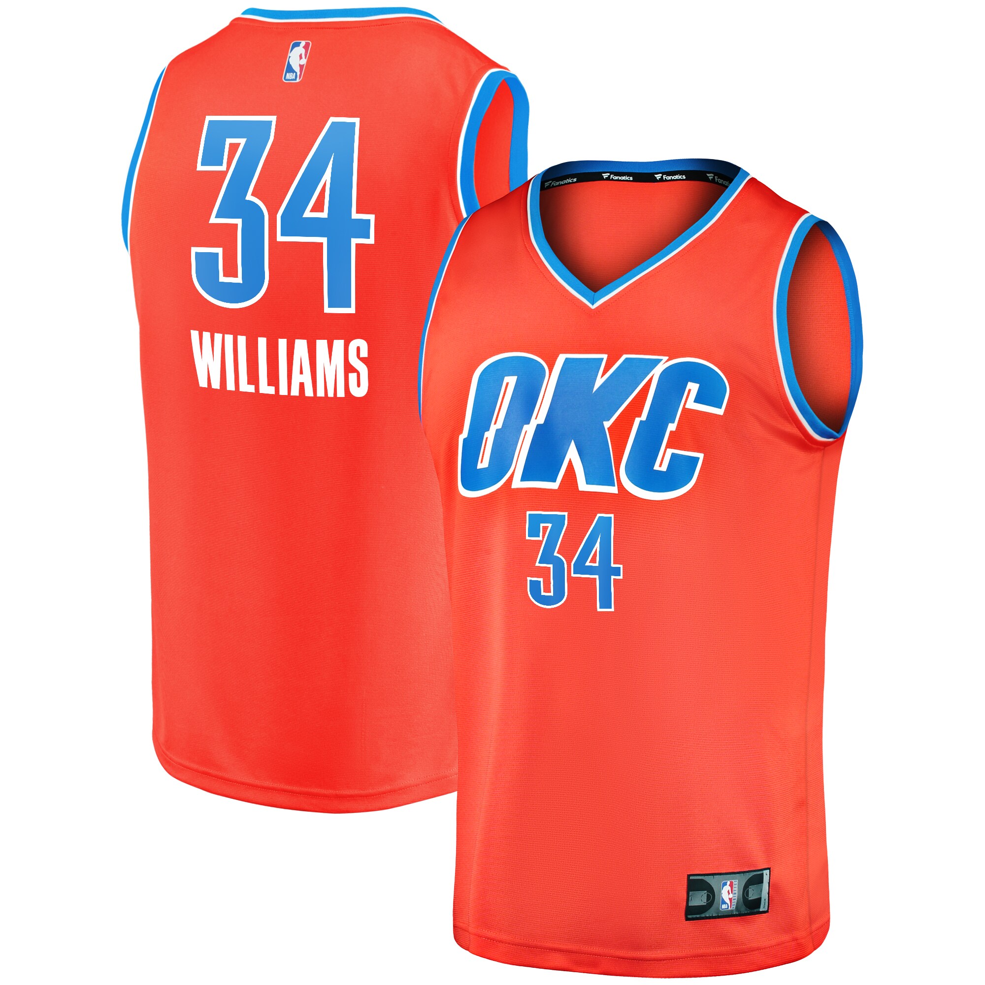 Kenrich Williams Oklahoma City Thunder Fanatics Youth Fast Break Replica Player Basketball Jersey - Statement Edition - Orange