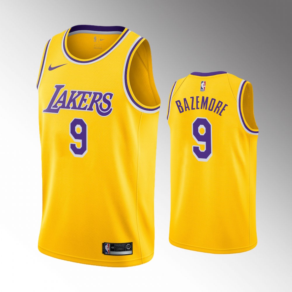 Kent Bazemore Los Angeles Lakers 2021 Icon Edition Gold 2021 Trade Basketball Jersey