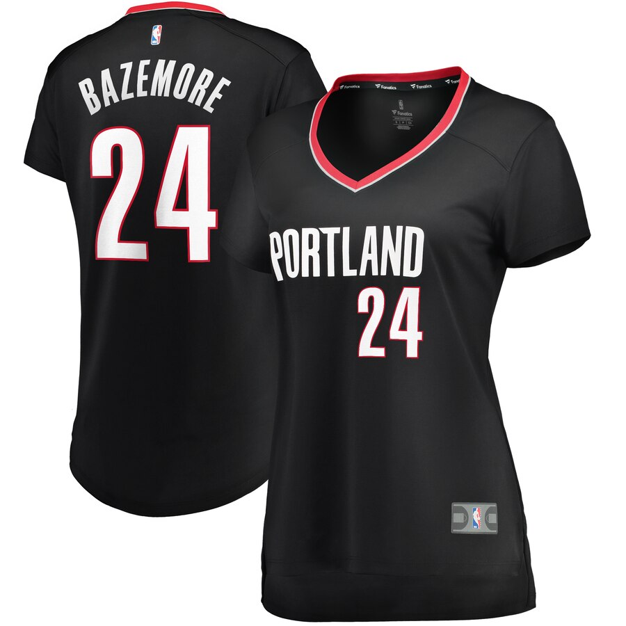 Kent Bazemore Portland Trail Blazers Fanatics Branded Women's Fast Break Replica Basketball Jersey Black - Icon Edition