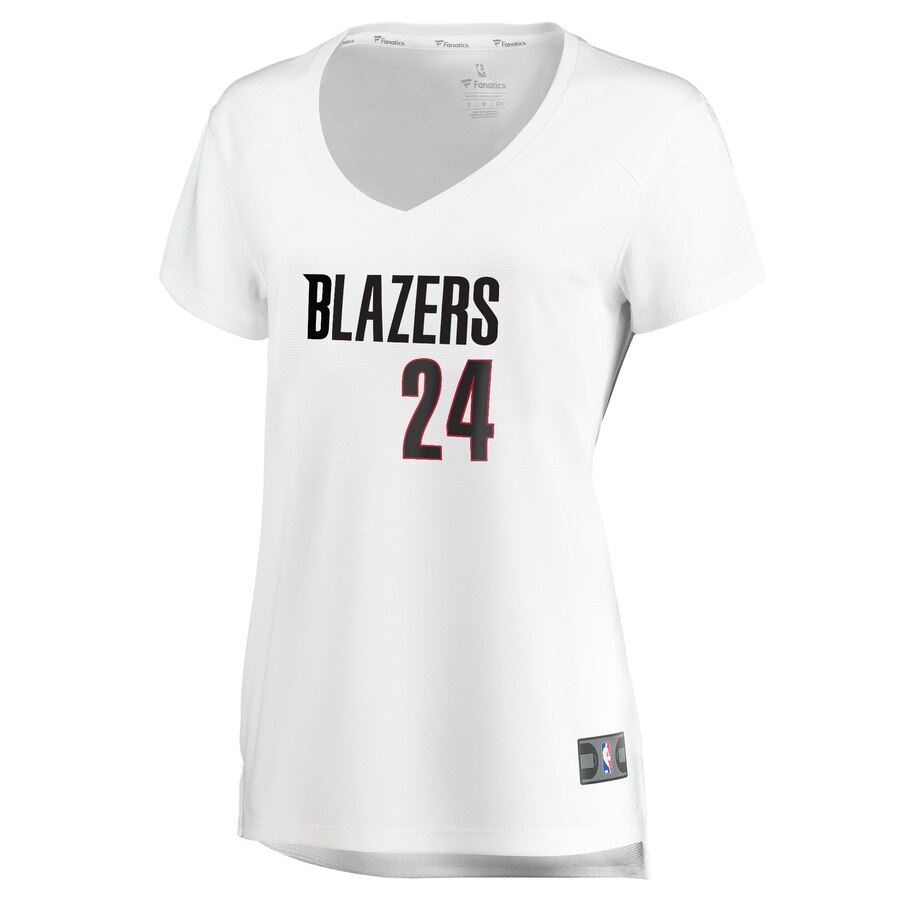 Alternative view of Kent Bazemore Portland Trail Blazers Fanatics Branded Women's Fast Break Replica Basketball Jersey White - Association Edition