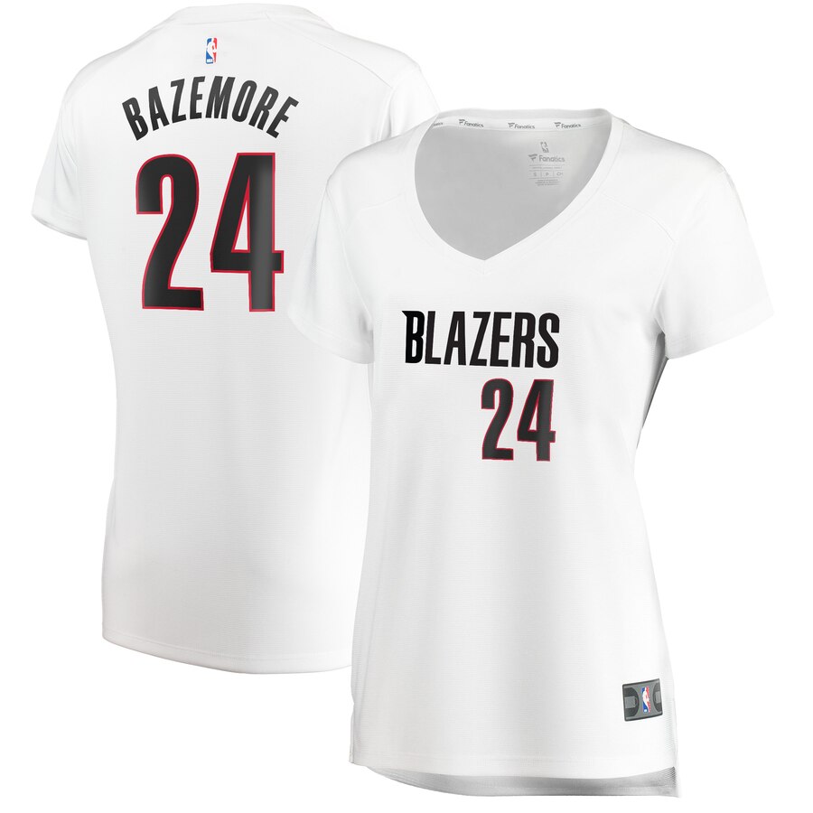 Kent Bazemore Portland Trail Blazers Fanatics Branded Women's Fast Break Replica Basketball Jersey White - Association Edition