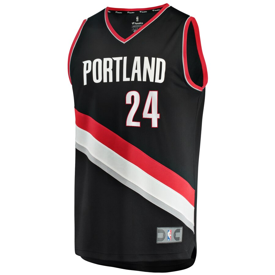 Alternative view of Kent Bazemore Portland Trail Blazers Fanatics Branded Youth Fast Break Replica Basketball Jersey Black - Icon Edition