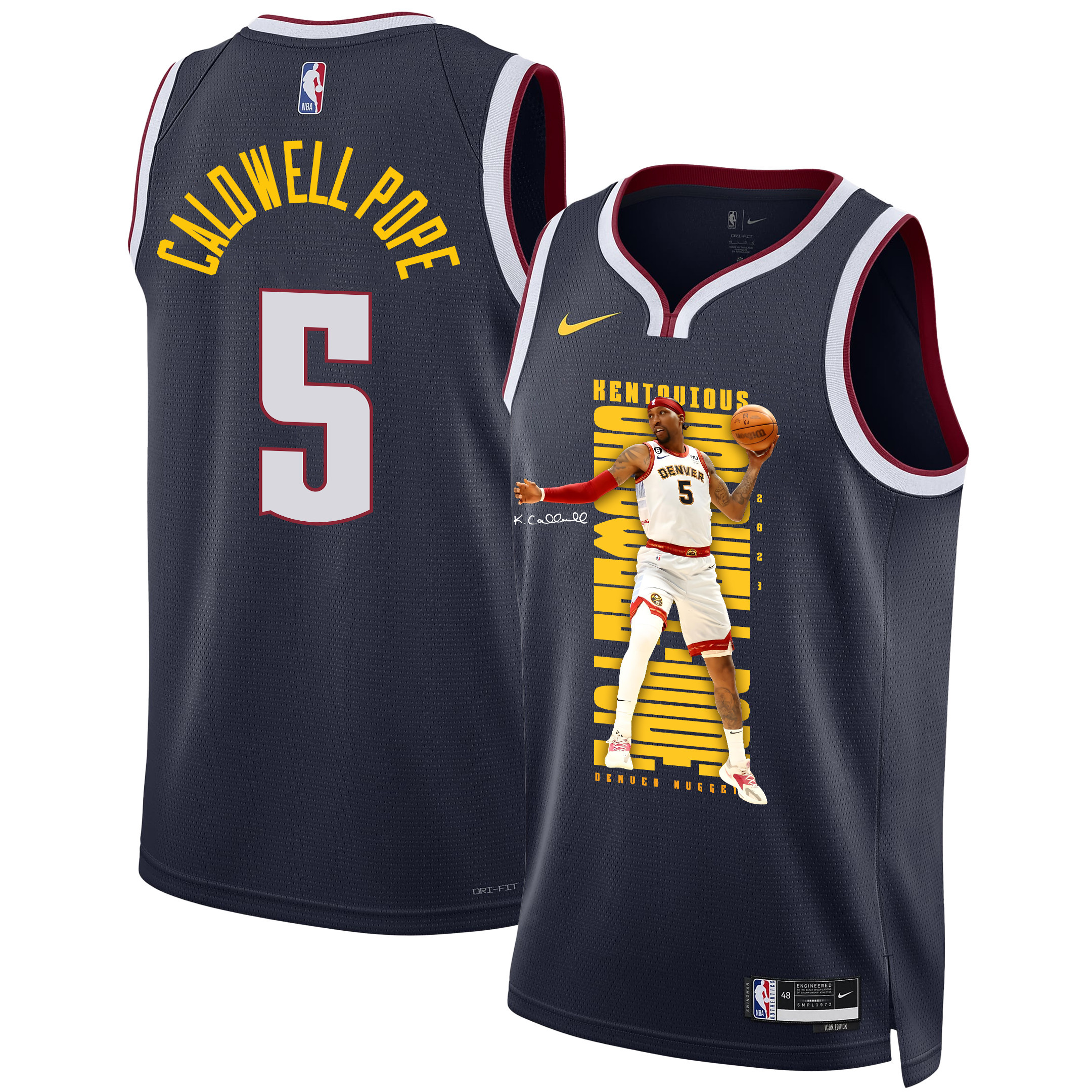 Kentavious Caldwell-Pope 5 Denver Nuggets Scoring Flair 2023 NBA Champions Swingman Basketball Jersey - Black - JS634 