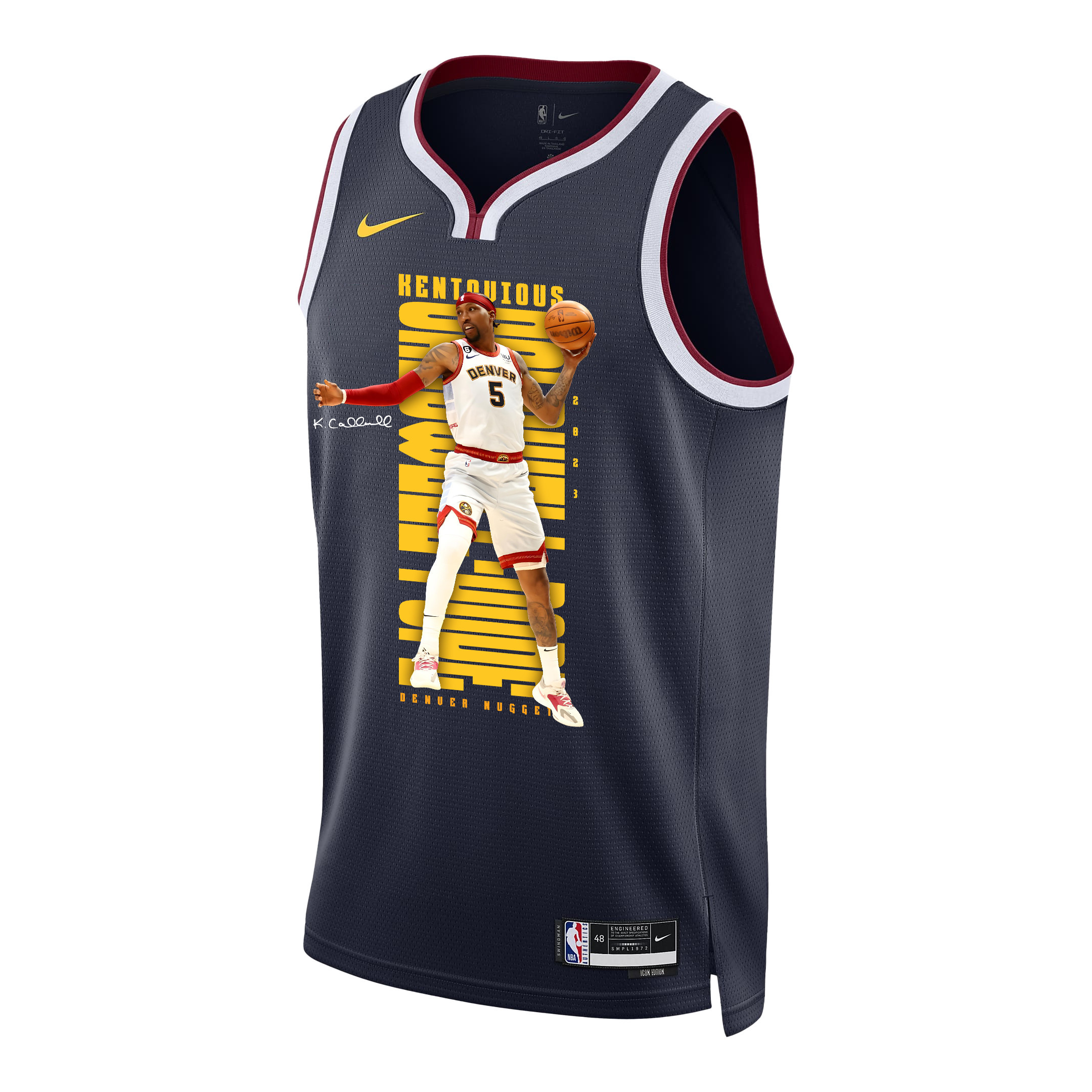 Alternative view of Kentavious Caldwell-Pope 5 Denver Nuggets Scoring Flair 2023 NBA Champions Swingman Basketball Jersey - Black - JS634 