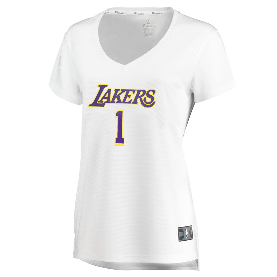 Alternative view of Kentavious Caldwell-pope Los Angeles Lakers Fanatics Branded Women's Fast Break Replica Player Basketball Jersey - Association Edition - White