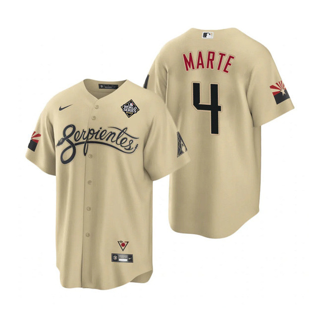 Ketel Marte 4 Arizona Diamondbacks 2023 World Series Men Jersey - Gold