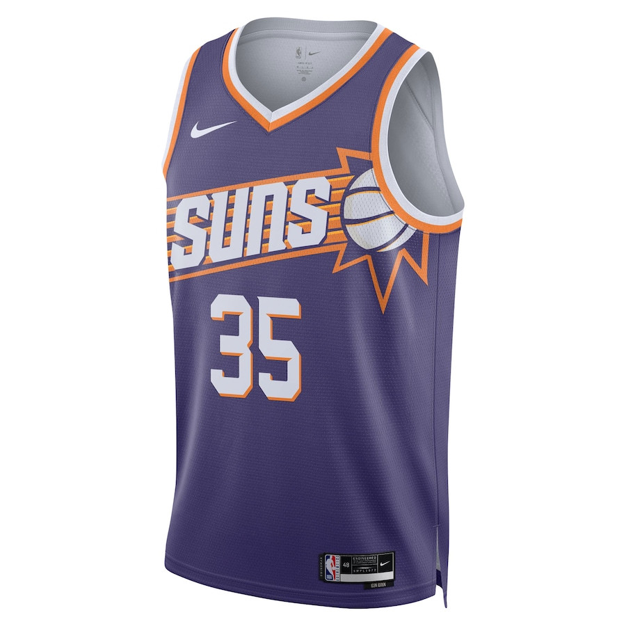 Alternative view of Kevin Durant 35 Phoenix Suns 2023/24 Swingman Basketball Jersey - Icon Edition - Purple - JS512 