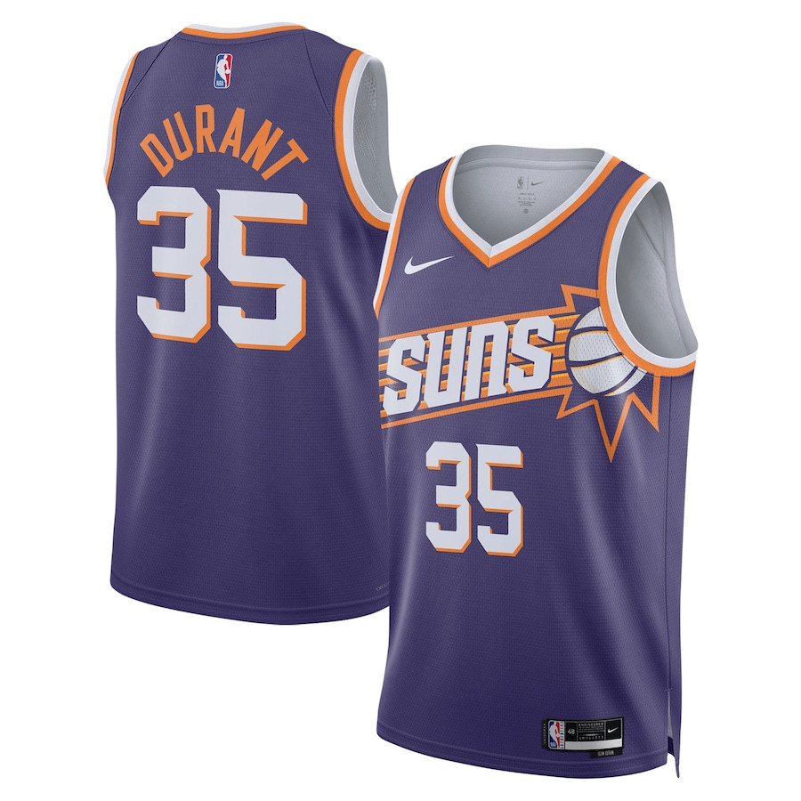 Kevin Durant 35 Phoenix Suns 2023/24 Swingman Basketball Jersey - Icon Edition - Purple - JS512 