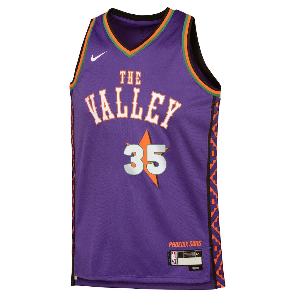 Alternative view of Kevin Durant 35 Phoenix Suns 2024/25 Swingman Player YOUTH Basketball Jersey - City Edition - Purple - JS219 