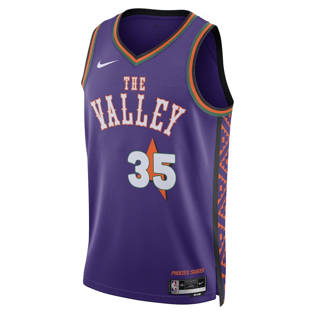 Alternative view of Kevin Durant 35 Phoenix Suns Unisex 2024/25 Swingman Player Basketball Jersey - City Edition - Purple - JS783 