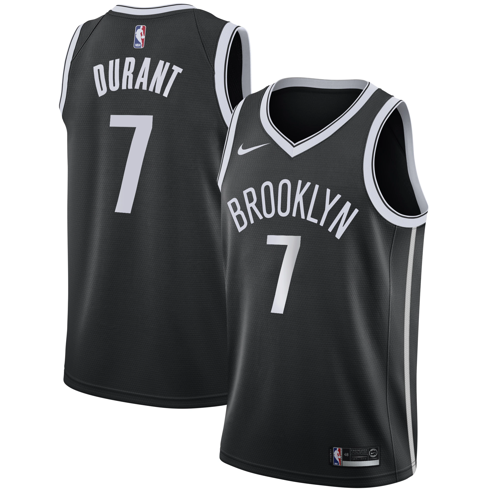 Alternative view of Kevin Durant Brooklyn Nets 2019/20 Swingman Jersey Black – Icon Edition